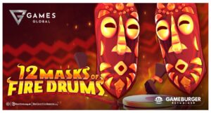 12 Masks of fire drums